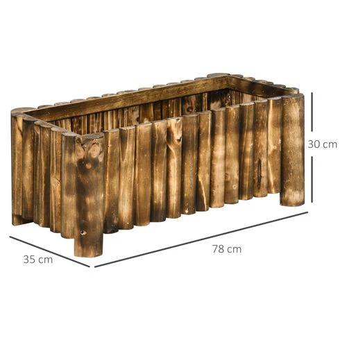 Fir Plant Pot Raised Flower Bed Wooden Planter 4 Feet 78Lx 35Wx30H cm by Outsunny