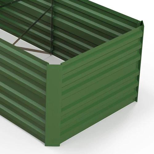 Outsunny Galvanised Steel Outdoor Raised Bed w/ Reinforced Rods, Green by Outsunny