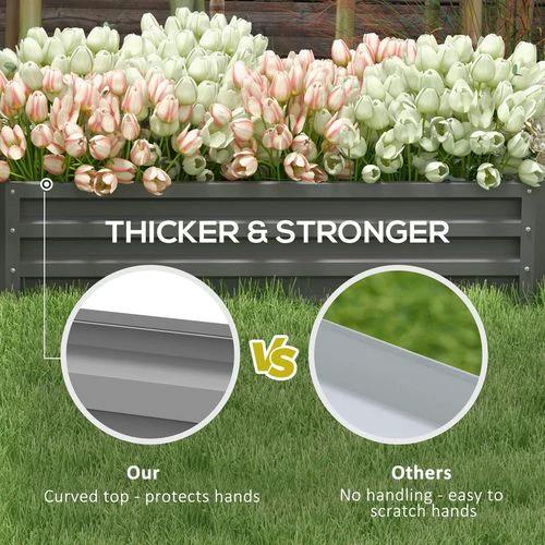 Outsunny Outsunny Raised Garden Bed Elevated Planter Box for Flowers Light Grey - Raised Beds