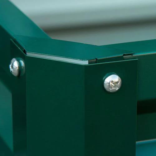 Outsunny Set of 2 Raised Garden Bed Galvanised Planter Box Easy Setup Green by Outsunny