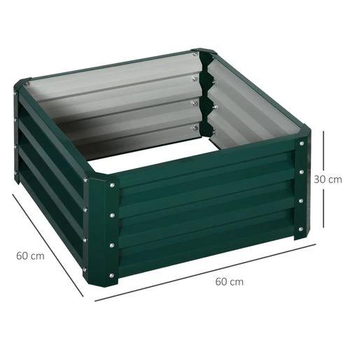Outsunny Set of 2 Raised Garden Bed Galvanised Planter Box Easy Setup Green by Outsunny