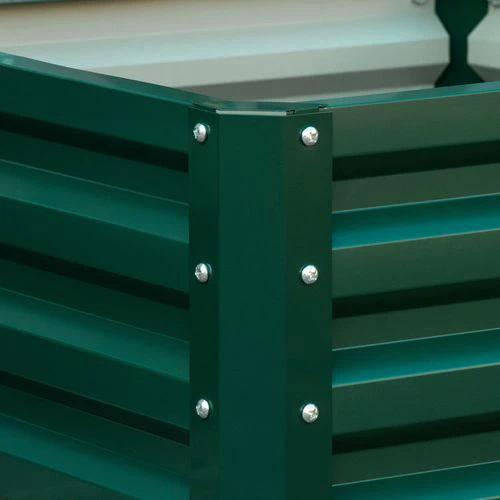 Outsunny Set of 2 Raised Garden Bed Galvanised Planter Box Easy Setup Green by Outsunny