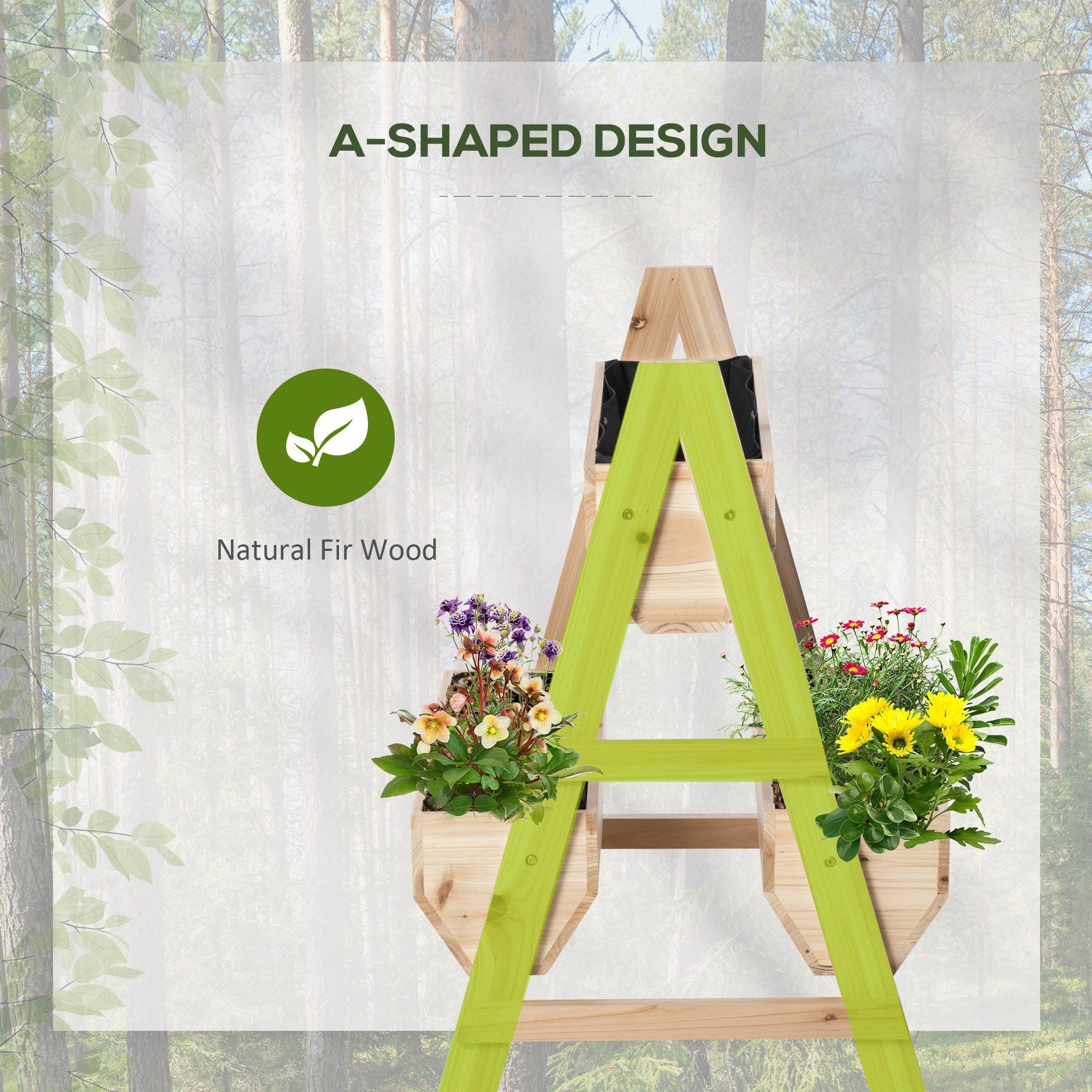 Outsunny Wood Raised Garden Bed Planter Box with Stand - Raised Beds