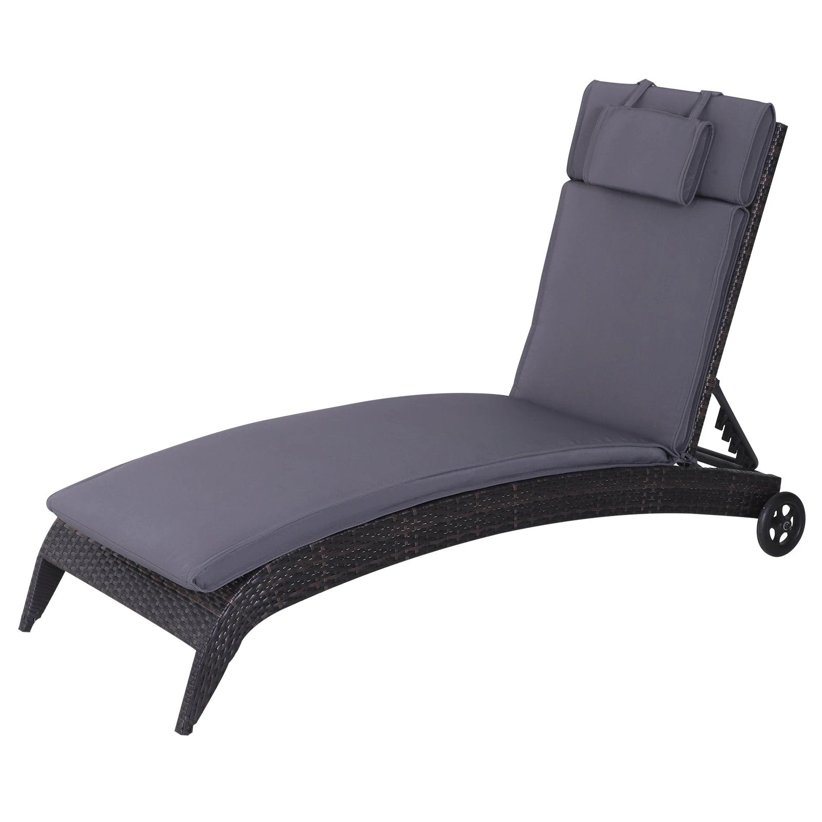 Garden Sun Lounger Chair Cushion Reclining Relaxer by Outsunny