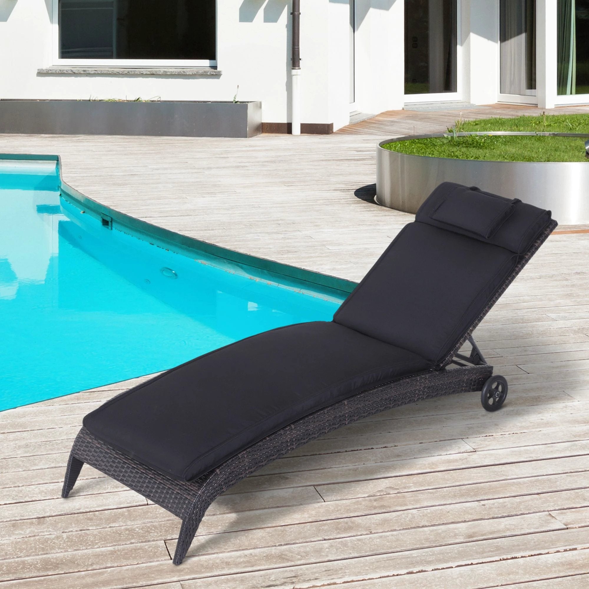 Outsunny Garden Sun Lounger Chair Cushion Reclining Relaxer - Uncategorized Sun Lounger