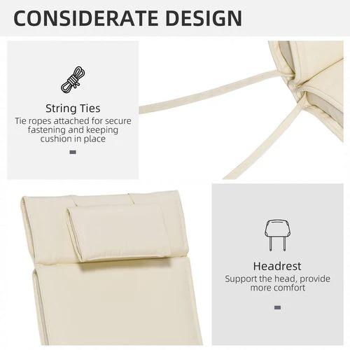 Outsunny Outsunny Garden Sun Lounger Chair Cushion Reclining Relaxer Indoor Outdoor - Sun Lounger
