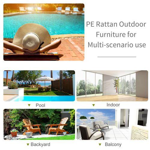 Rattan Folding Sun Lounger Recliner Cushion Wicker Garden Furniture 2 Colours by Outsunny