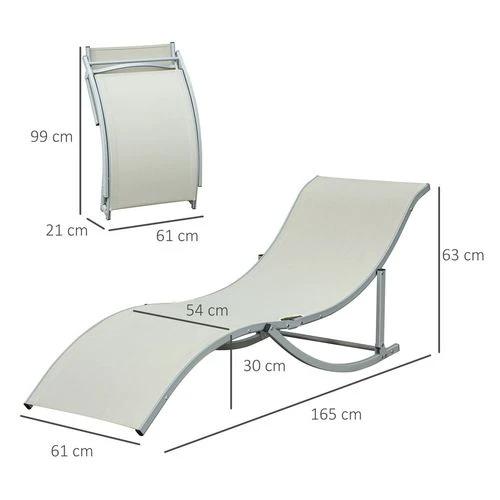 Outsunny Set of 2 Zero Gravity Lounge Chair Recliners Sun Lounger Beige - Sun Lounger