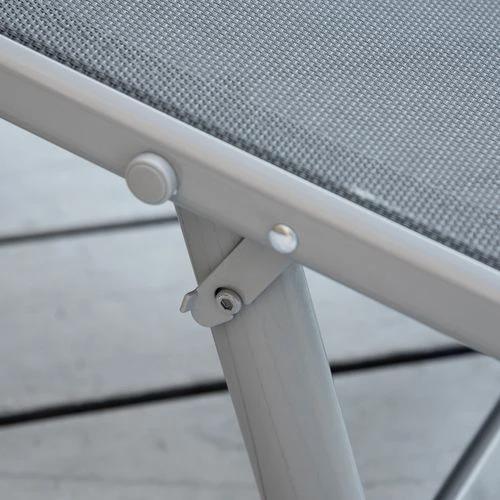 Sun Lounger Folding Chaise Chair Recliner & 7 Adjustable Backrest - Dark Grey by Outsunny