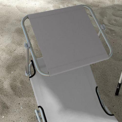 Outsunny Folding Sun Lounger Set of 2 with Sunshade Adjustable Backrest by Outsunny