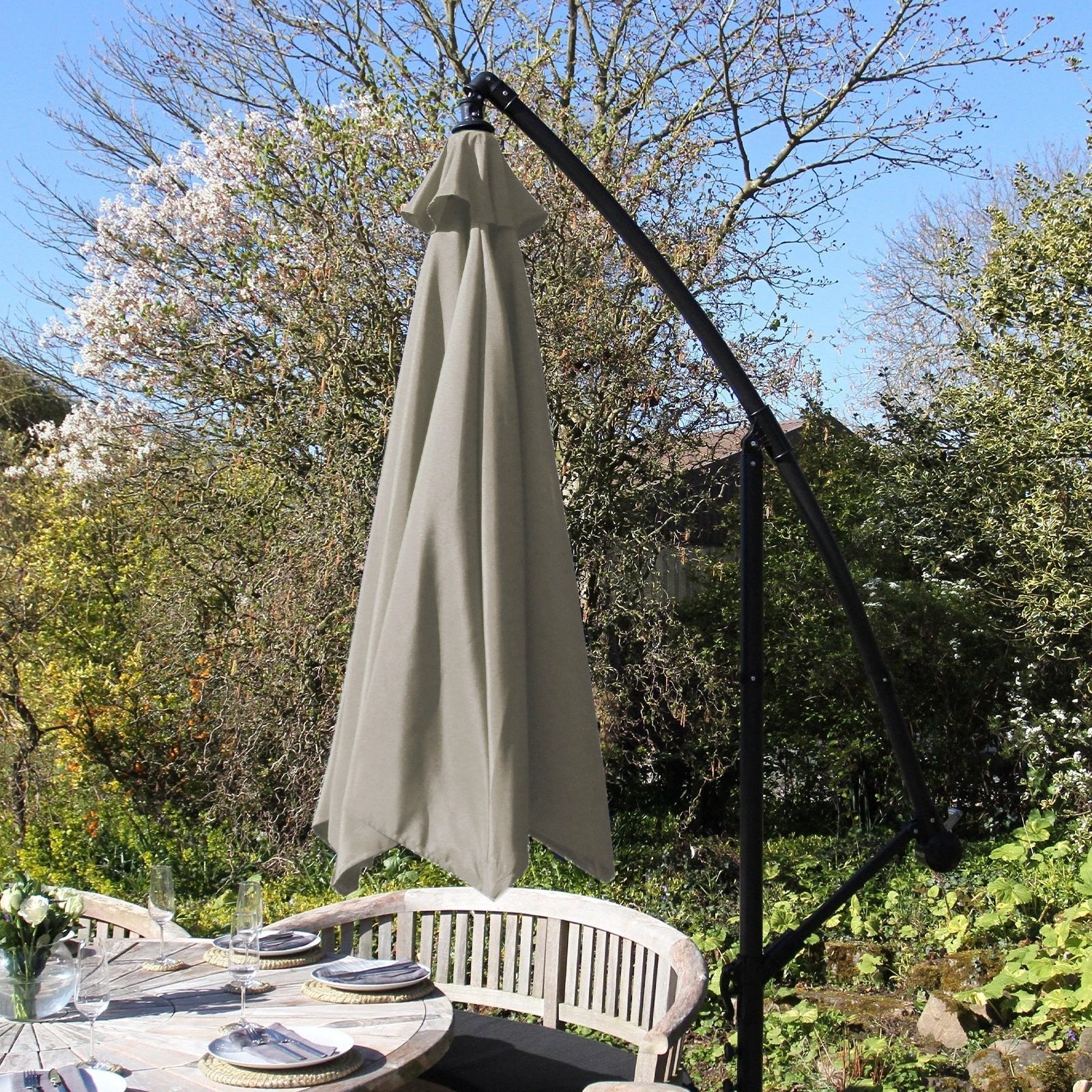Premium Cantilever Parasol 3m UV Shield Garden by Monster Shop