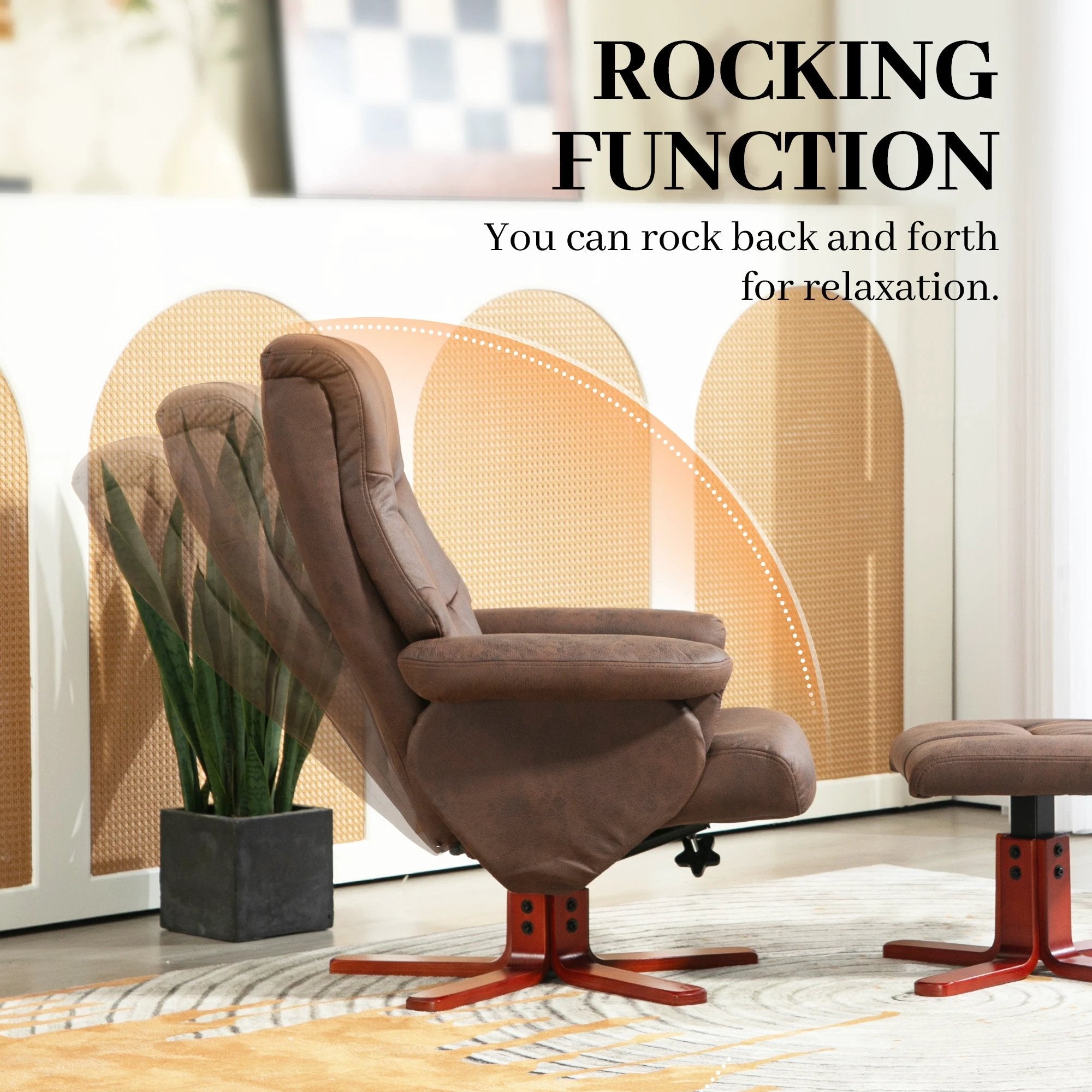 HOMCOM Recliner Chair with Footstool, Backrest Adjustable, Armchair by HOMCOM