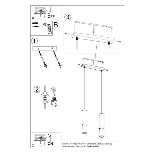 Pendant lamp steel Loopez modern Design GU10 by Sollux Lighting