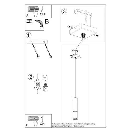 Sollux Lighting Pendant lamp steel Loopez modern Design GU10 - Pendant Lights
