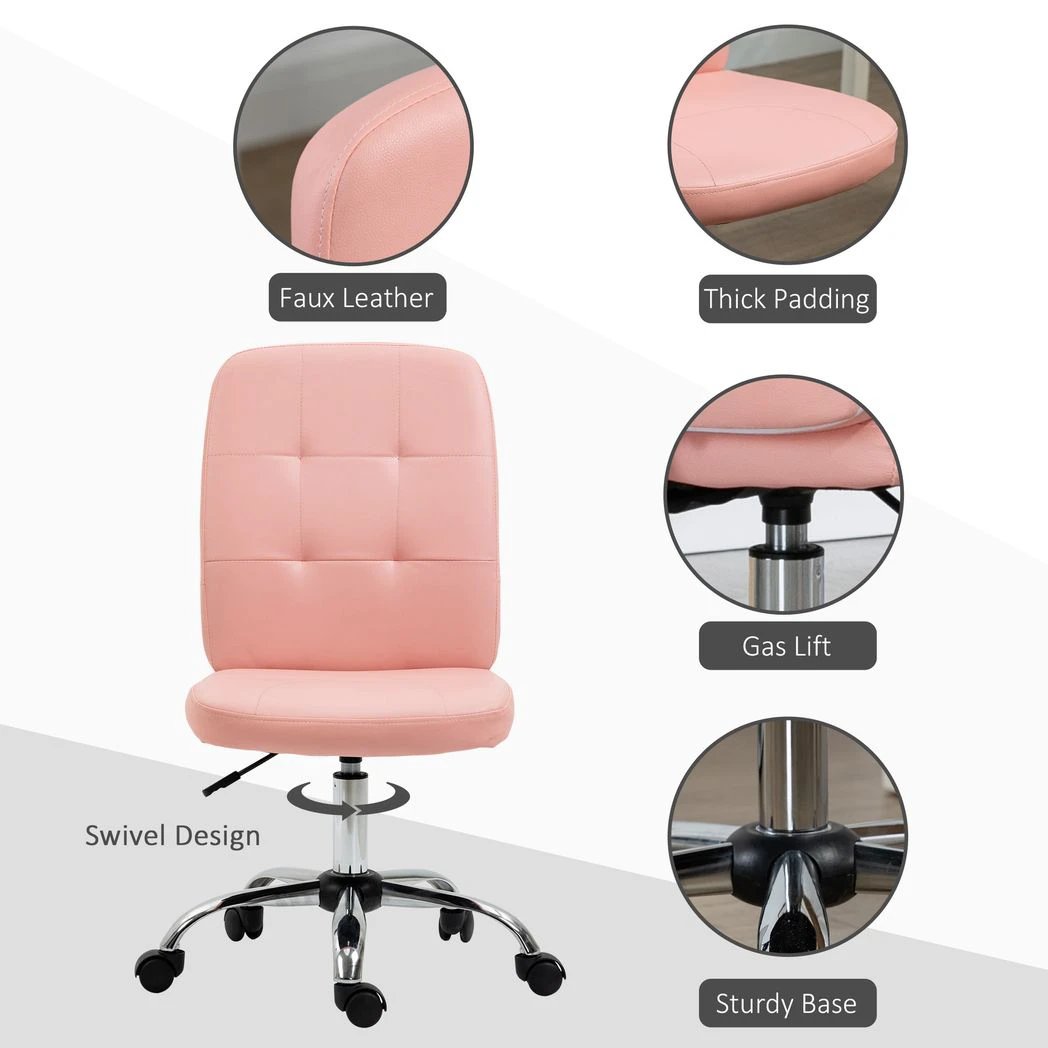 Faux Leather Home Office Chair with Adjustable Height by Vinsetto