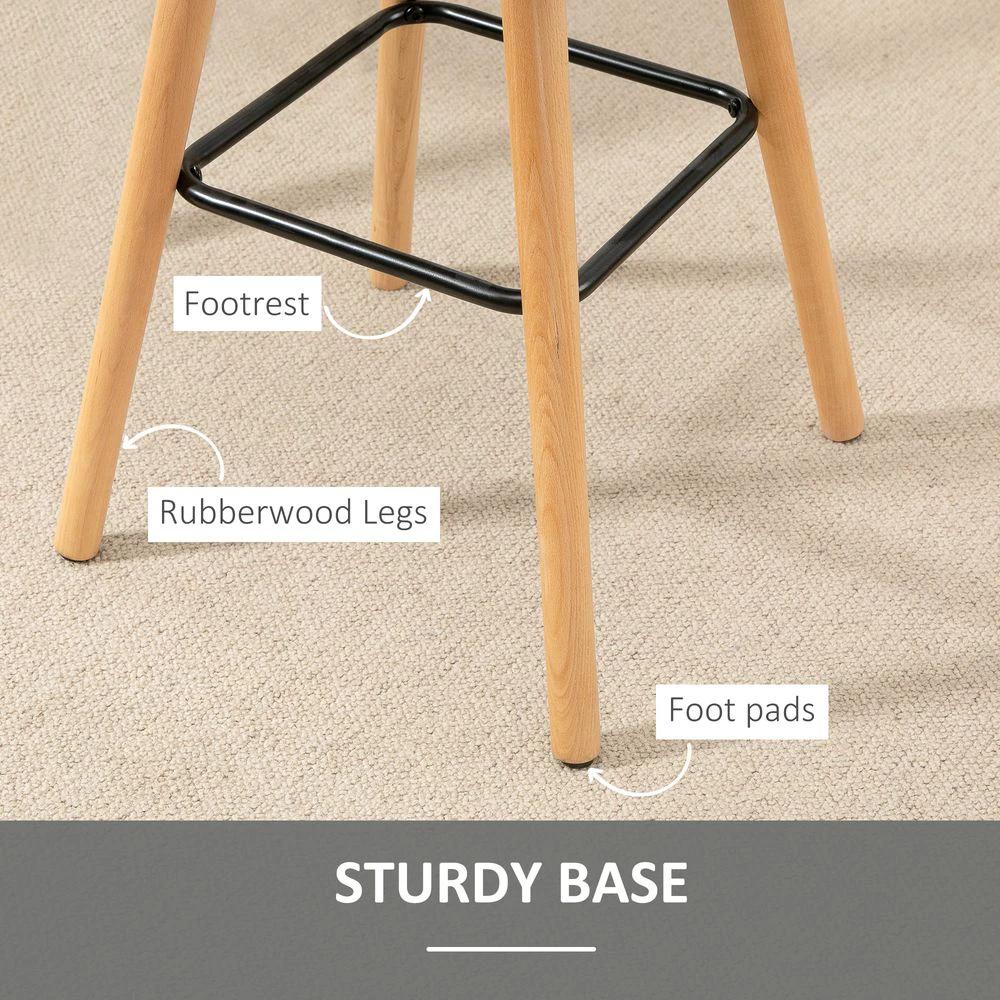 Bar stool Set of 2 Armless Button-Tufted Counter Height Bar Chairs Grey by Unbranded