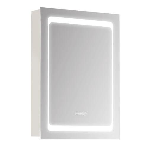 Bathroom LED Lighted Mirror Cabinet Wall-mount with Storage Shelves Touch Switch