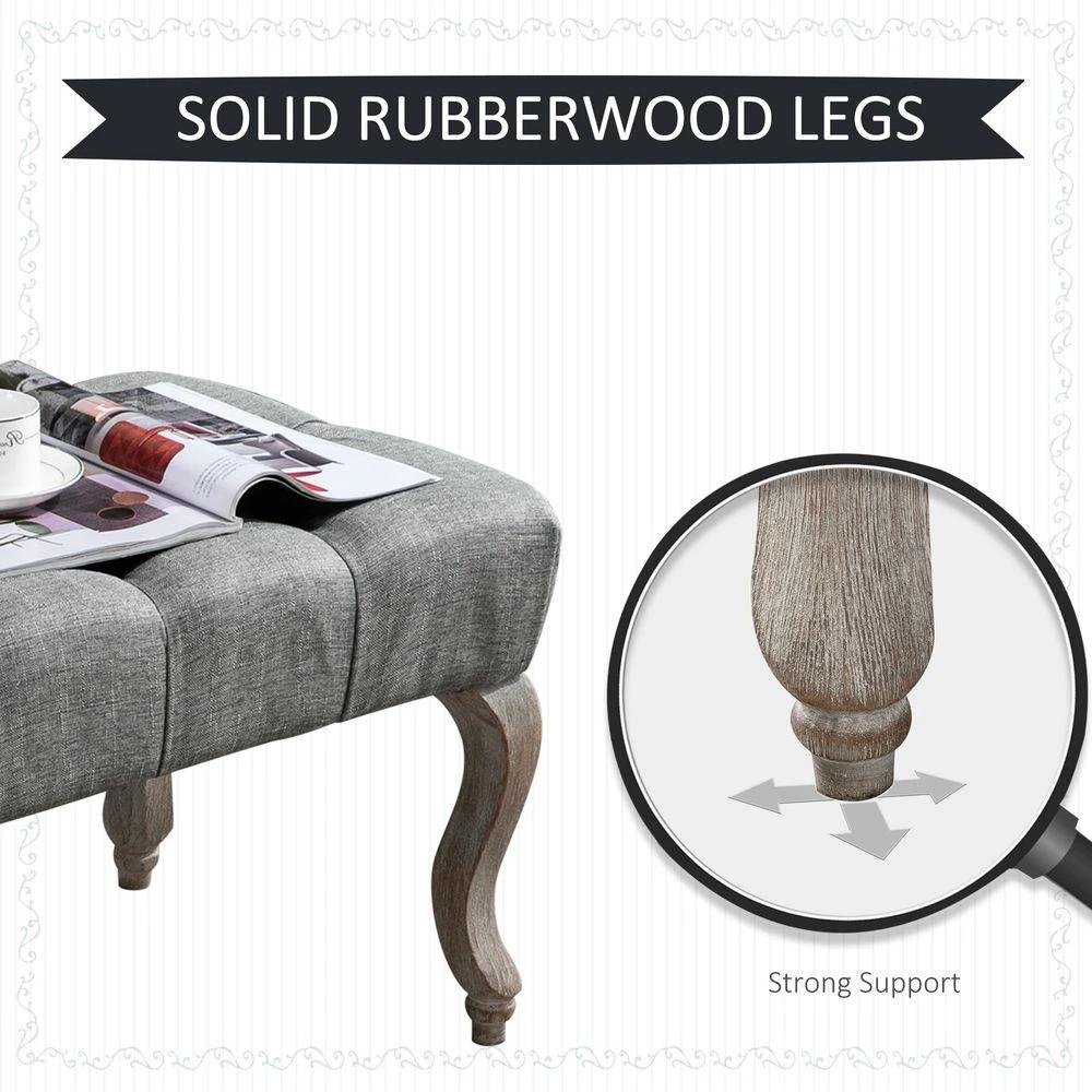 Tufted Upholstered Accent Bench Window Seat Ottoman Bed End Stool - Bench