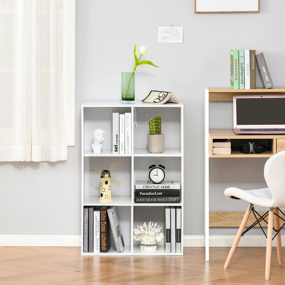 Storage Cabinet Bookcase 6 Cube Organiser Shelves White by Unbranded