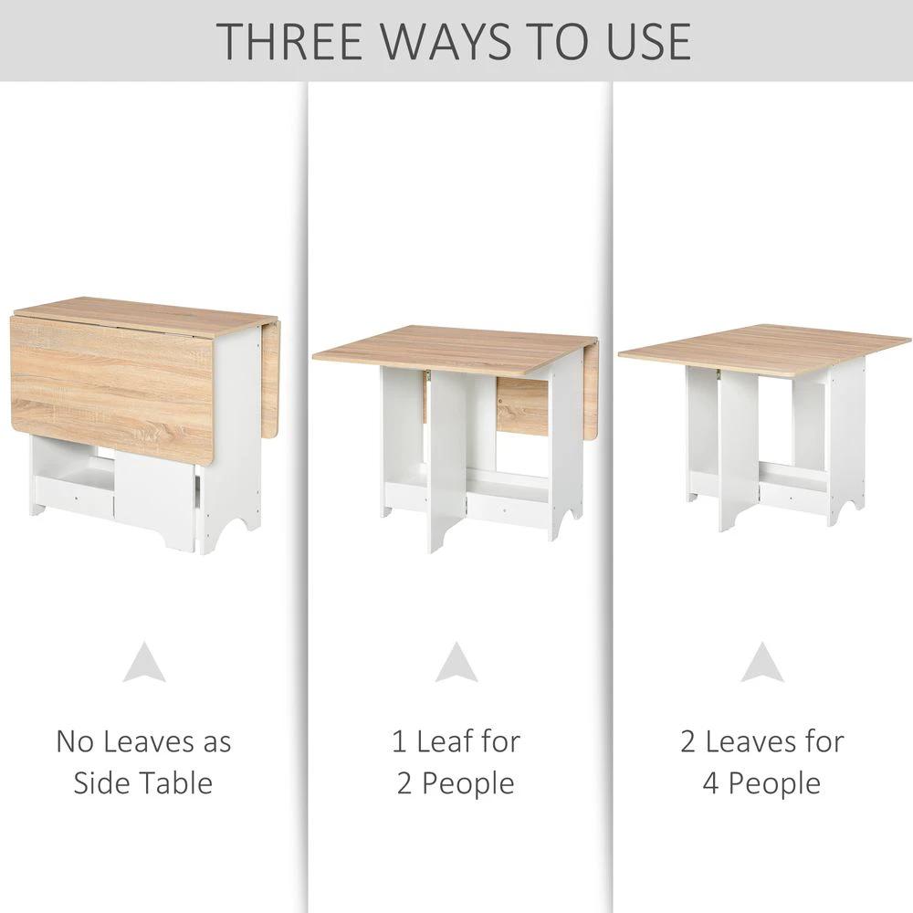Unbranded Drop-Leaf Dining Table Folding Desk Bar Table with Storage Shelf - Uncategorized Dining Table