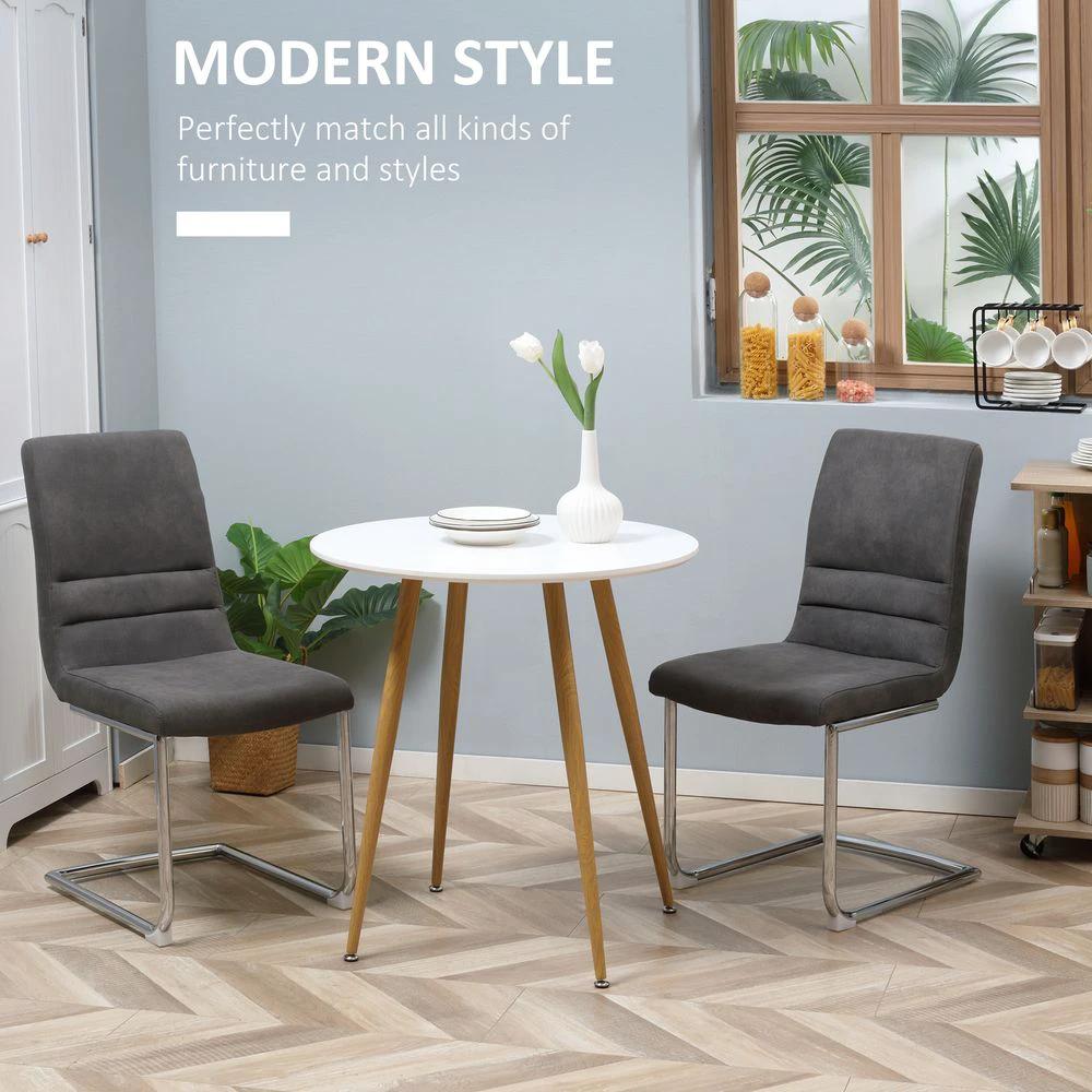 Round Dining Table Matte Top Metal legs, Kitchen Table for 2 People
