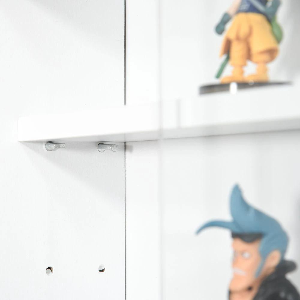 Unbranded 5-Tier Wall Display Shelf Unit Cabinet w/ Shelves Glass Doors White - Uncategorized Display Cabinet