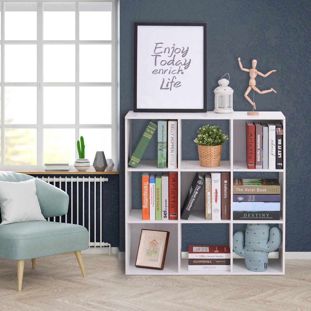 9 Cube Storage Unit Cabinet Bookcase Display Shelves Chipboard - White by Unbranded