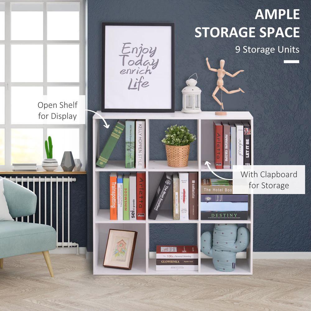 9 Cube Storage Unit Cabinet Bookcase Display Shelves Chipboard - White by Unbranded