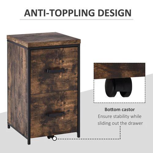 70cm Vertical Office Filing Cabinet w/ 2 Drawer, Hanging File Folder Vinsetto by Unbranded