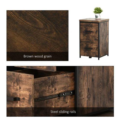 70cm Vertical Office Filing Cabinet w/ 2 Drawer, Hanging File Folder Vinsetto by Unbranded