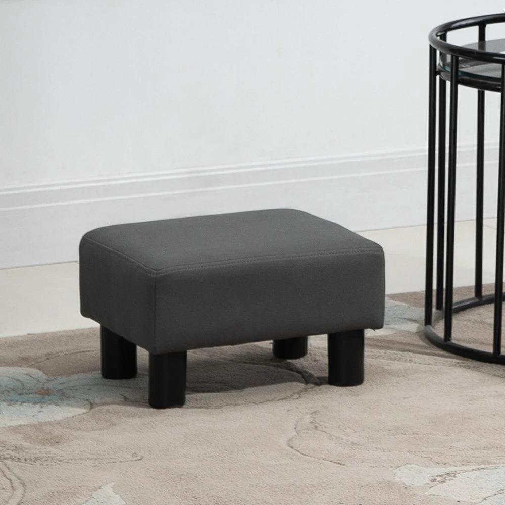 Unbranded Ottoman Footrest Seat Chair Footstool Small PU Leather Home Office Grey - Uncategorized Footstool