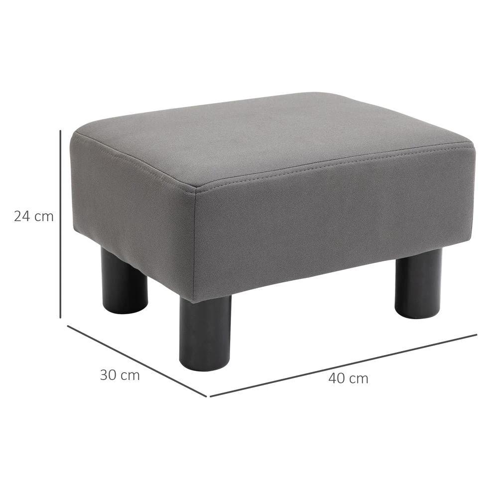 Unbranded Ottoman Footrest Seat Chair Footstool Small PU Leather Home Office Grey - Uncategorized Footstool