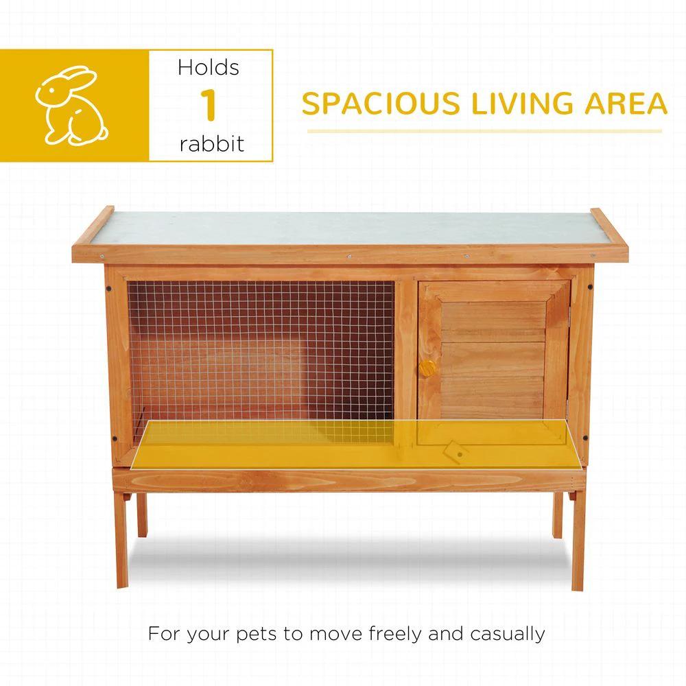 Rabbit Hutch Bunny Cage Guinea Pig Elevated House Wood Outdoor Garden Pawhut by Unbranded