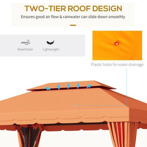 Unbranded 3m x 3.6m Aluminium Gazebo Canopy Patio Marquee Party Tent Outdoor - Gazebos