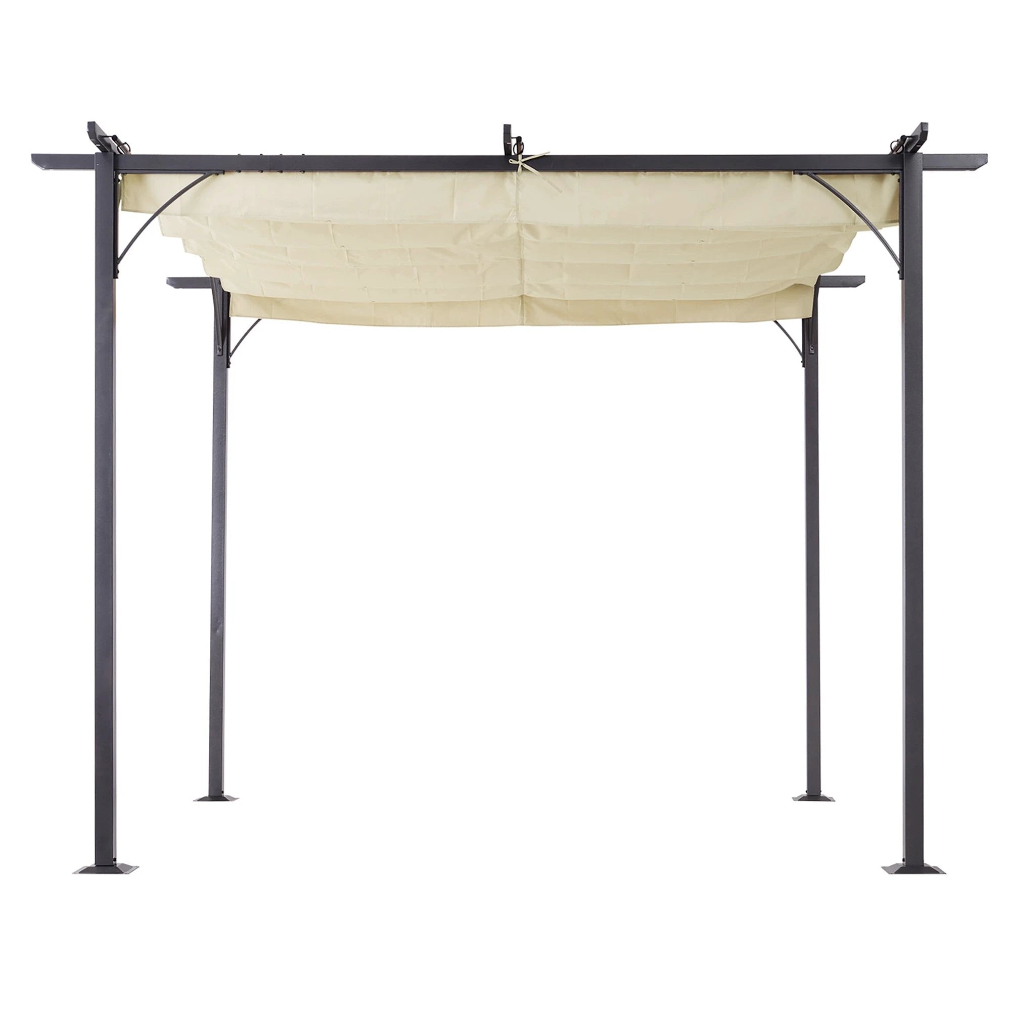 Unbranded 3x3m Outdoor Pergola Metal Gazebo Porch Awning Retractable Canopy Outsunny - Gazebos