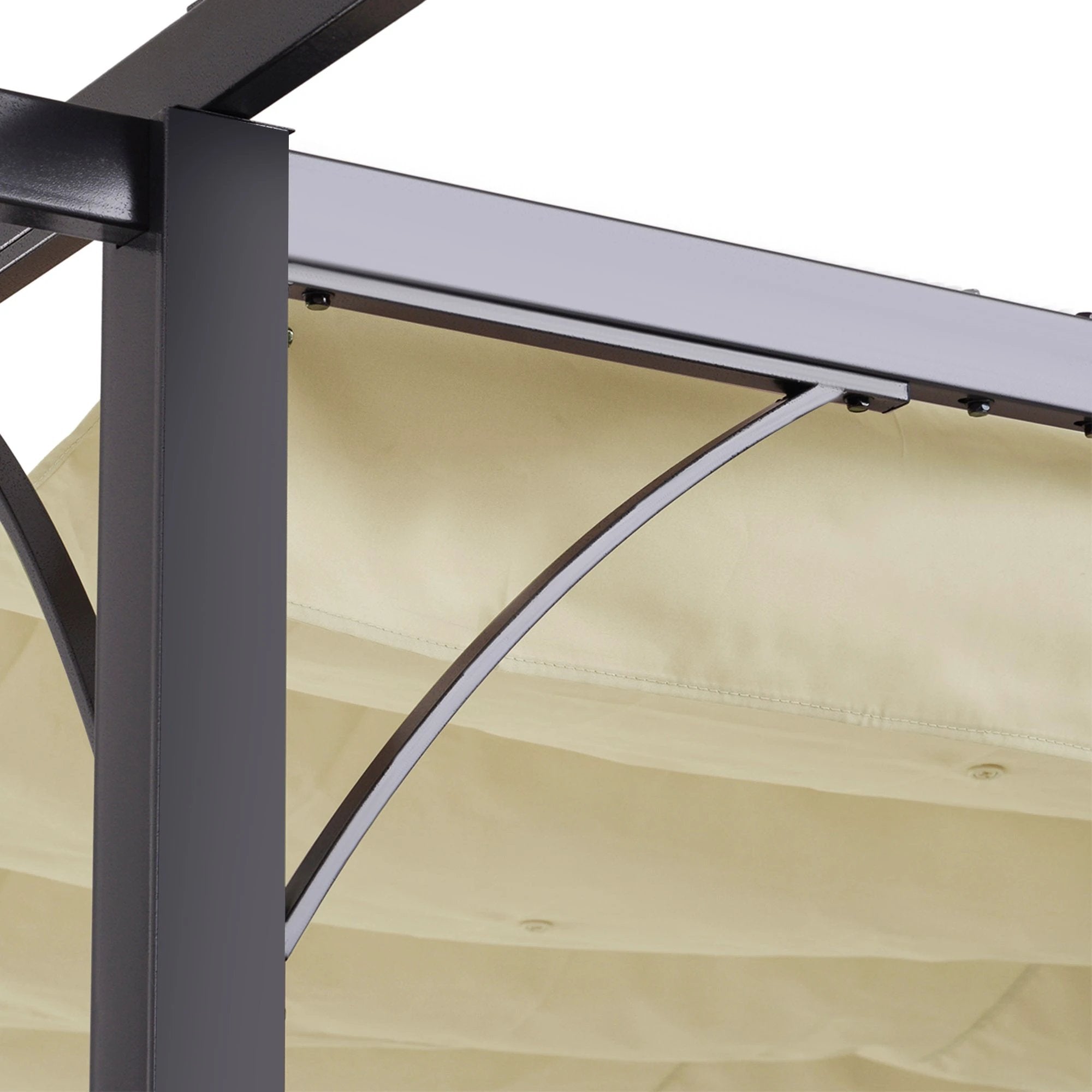 Unbranded 3x3m Outdoor Pergola Metal Gazebo Porch Awning Retractable Canopy Outsunny - Gazebos
