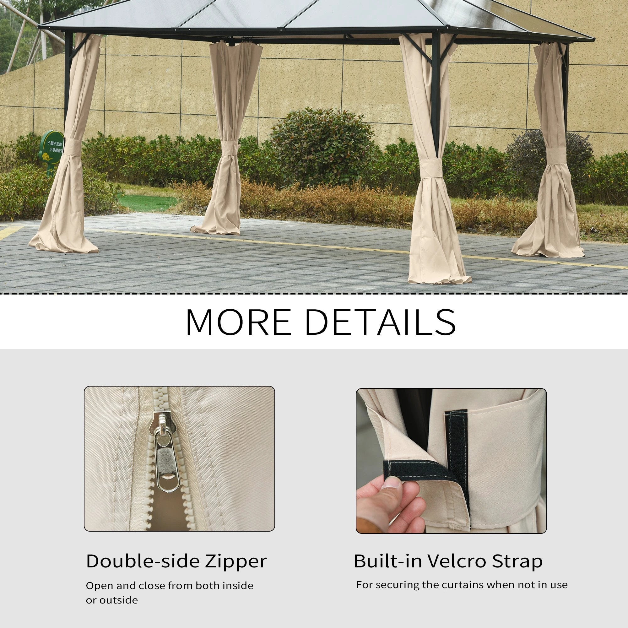 4 Pack Gazebo Replacement Sidewalls Privacy Panel for 3 x 4m Gazebo Outsunny by Unbranded