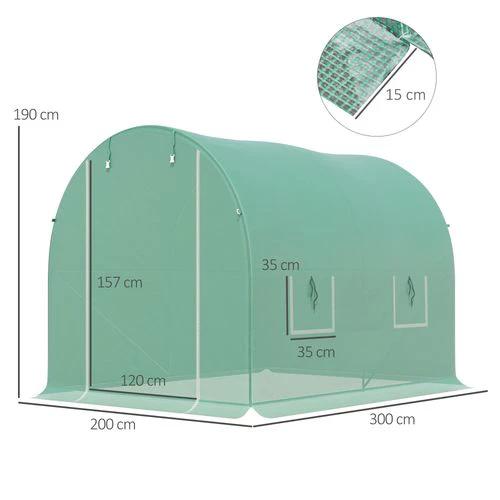 Outsunny Greenhouse Polytunnel Walk-in Grow Plant Steel 3 x 2 M Outdoor by Unbranded