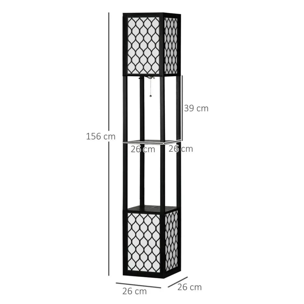 Floor Lamp with Shelves, 2 Light, Modern Standing Lamps for Living Room Bedroom by Unbranded