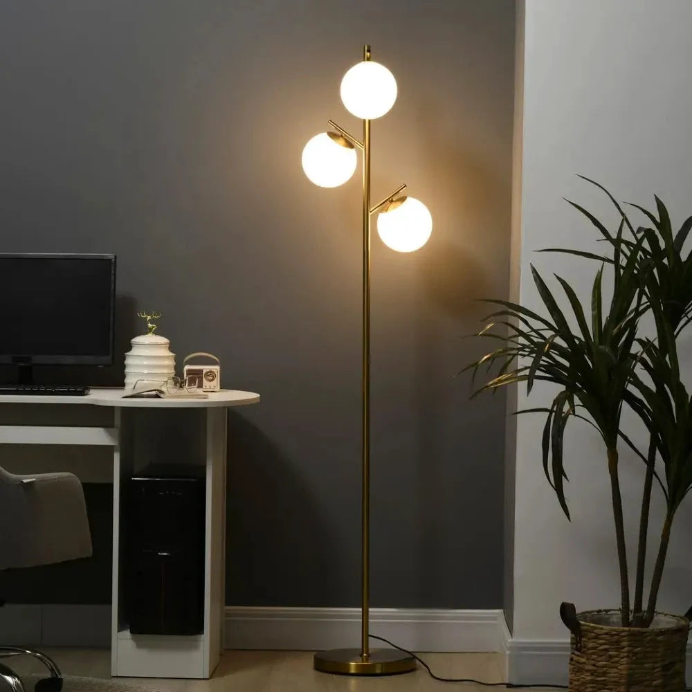 Unbranded Modern Floor Lamp for Living Room Bedroom, 3 Light Tree Standing Lamp, Gold - Uncategorized Lamp