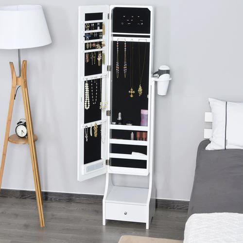 Unbranded Freestanding Jewellery Storage Mirror Armoire LED Lights Hooks Drawer - Mirror