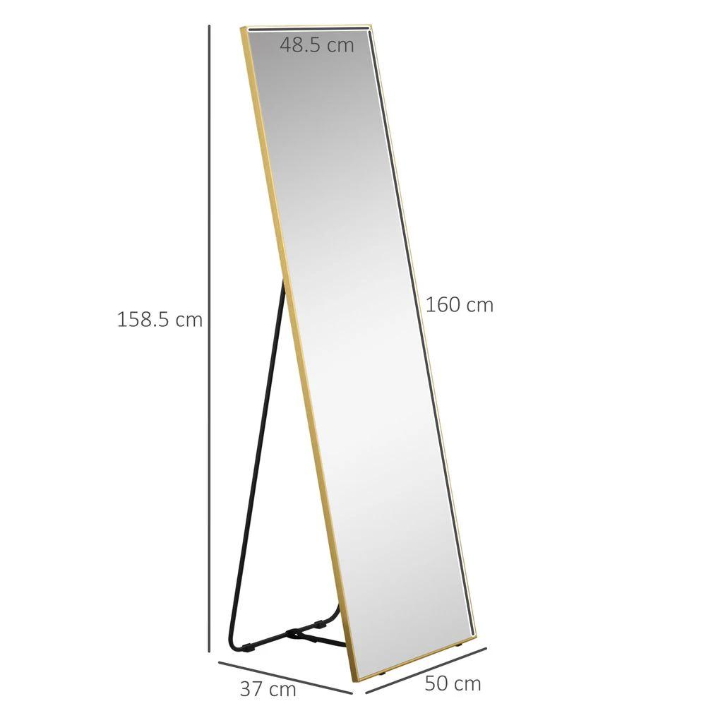 Full Length Mirror Dressing Mirror Wall-Mounted Entryway Gold Frame - Mirror