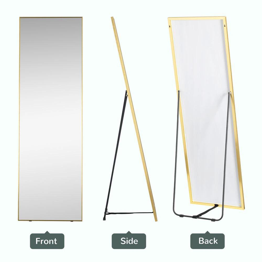 Full Length Mirror Dressing Mirror Wall-Mounted Entryway Gold Frame - Mirror
