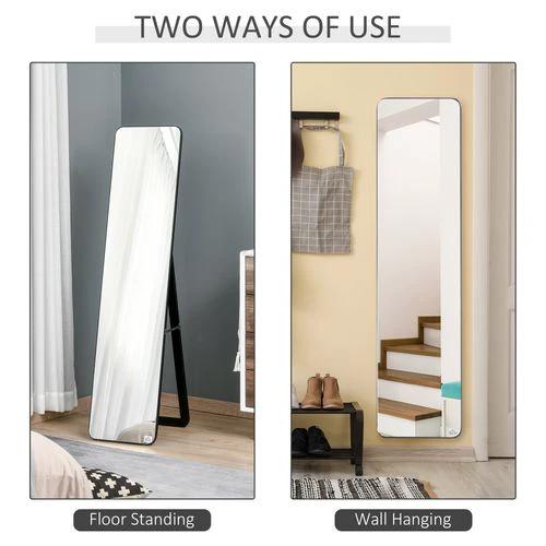 Unbranded Full Length Mirror Free Standing or Wall Mount Dressing Bedroom Black - Mirror
