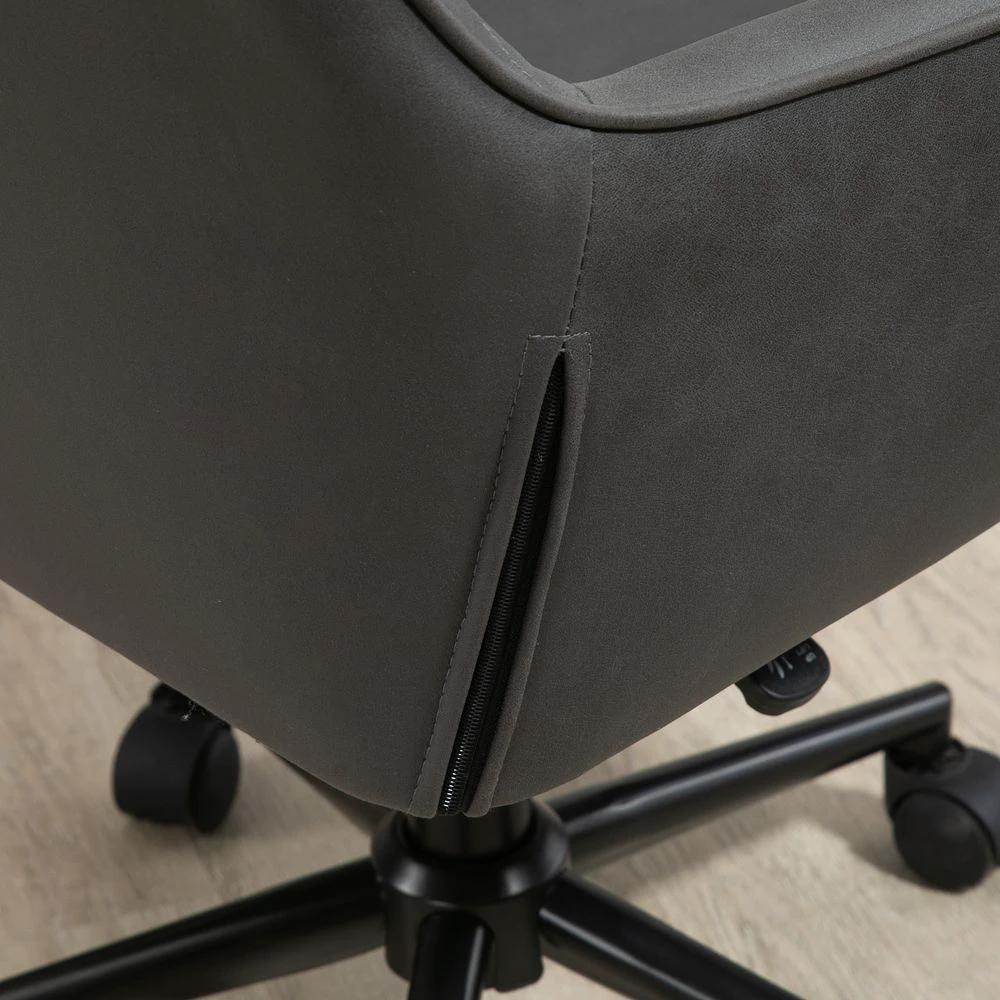 Argyle Office Chair Leather-Feel Fabric Home Study Leisure Wheels Vinsetto by Unbranded