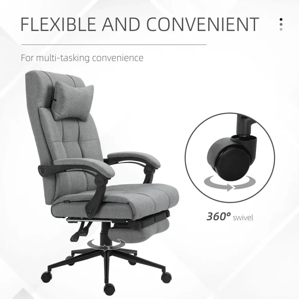 Ergonomic Office Chair Adjustable Height Rolling Swivel w/ Armrest Light Grey by Unbranded