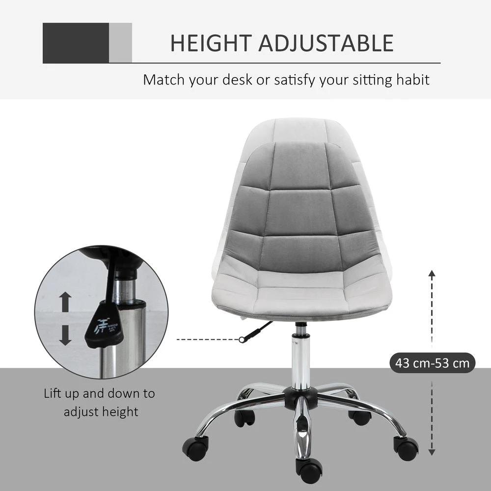 Unbranded Ergonomic Office Chair with Adjustable Height for Home Office, Grey Vinsetto - Uncategorized Office Chair