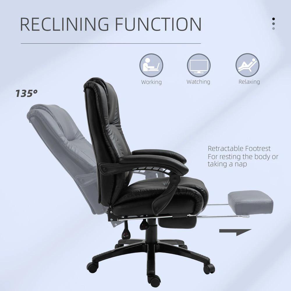 Unbranded Executive Home Office Chair High Back Recliner, w/ Foot Rest, Black Vinsetto - Office Chair