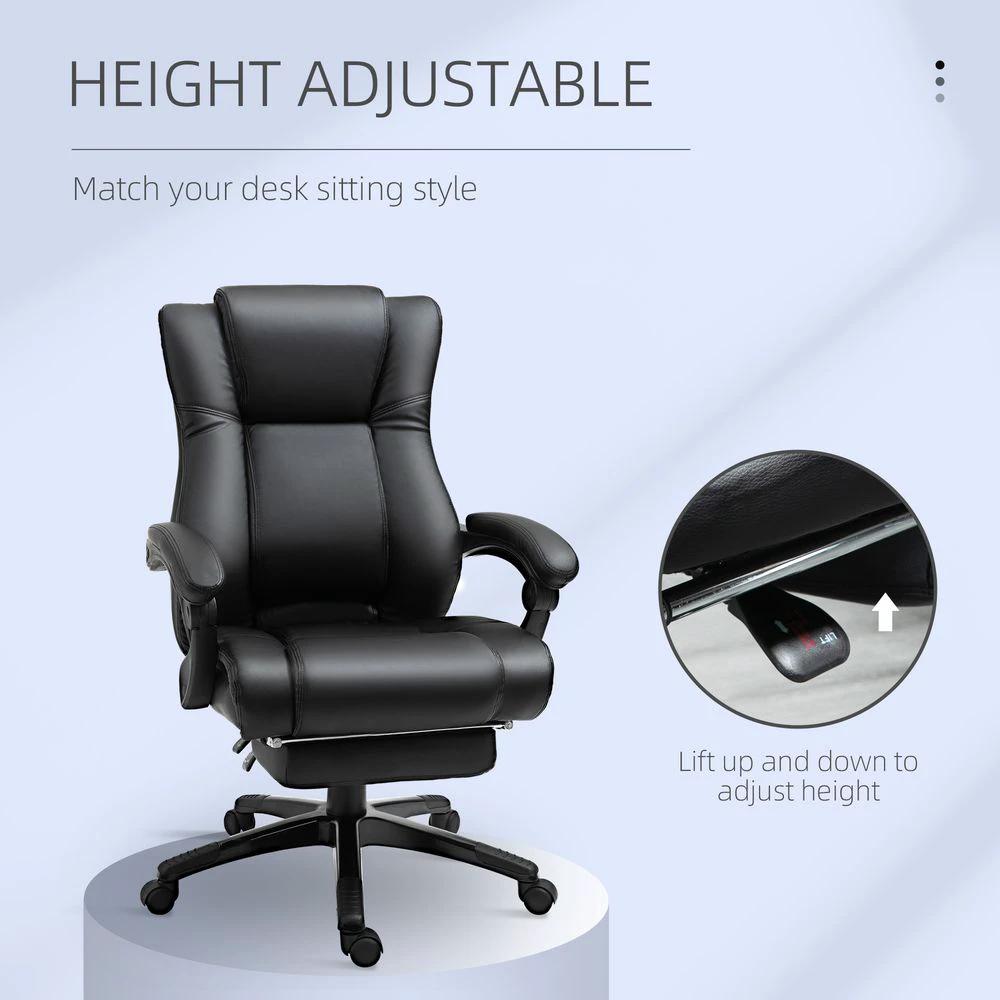 Unbranded Executive Home Office Chair High Back Recliner, w/ Foot Rest, Black Vinsetto - Office Chair