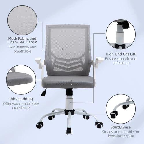 Unbranded Mesh Swivel Office Chair Task Computer Chair w/ Lumbar Support, Grey Vinsetto - Office Chair
